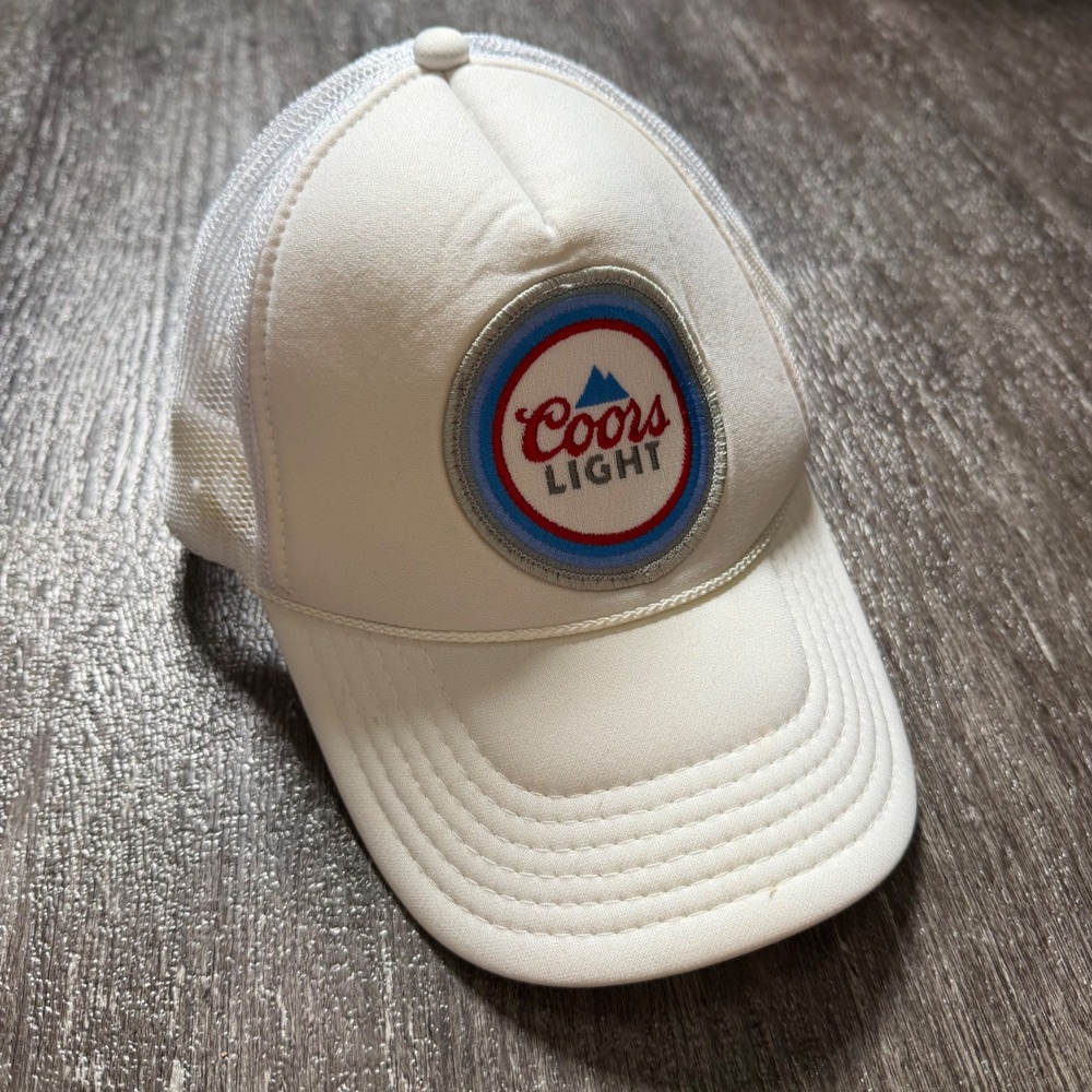 Aviator Nation Coors Light Trucker Hat Unisex White Retro Mesh Snapback Rare